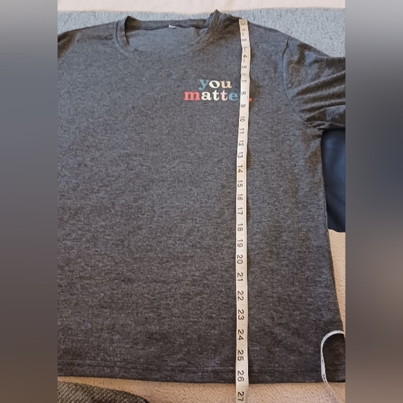 "YOU MATTER" 2XL Gray Short Sleeve T-shirt NWOT Front And Back Graphic - Picture 10 of 11